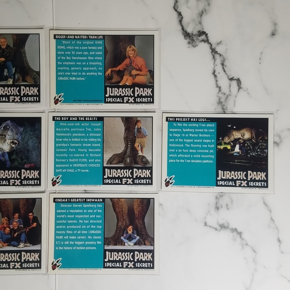 Vintage JP Topps Trading Cards Lot of 10 Jurassic Park Movie Cards Lot # 4 - Picture 7 of 8